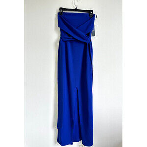 Lulus women's Own the Night Royal Blue Strapless Maxi Dress in royal size XS